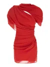 Jacquemus 'la Robe Castagna' Red Dress With Ruched Detail And Rear Cut-out In Red