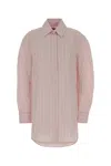 Jacquemus Light Pink Collar Stripe Shirt Dress In Pink