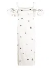 Jacquemus Chouchou Brodee Off-shoulder Mini Dress In White