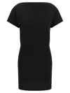 Jacquemus Mistral Back Draped Short Sleeve Dress In Black