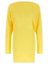 Jacquemus Flowing Viscose Jersey Dress With Embroidered Detailing In Yellow