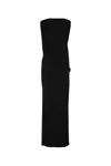 Jacquemus La Robe Peplo Black Long Dress With Square Neck And Cut-out Detail On The Side In Viscose Blend Woma In Multicolor