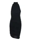 Jacquemus La Robe Piazza Courte Black Dress With High Neck And Ruffle Details In Black Fabric In Black