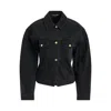 Jacquemus La Veste De Nimes Black Jacket With Rear Belt In Denim Woman
