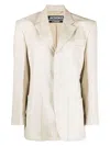 Jacquemus La Veste Tibau Linen-blend Blazer In Beige
