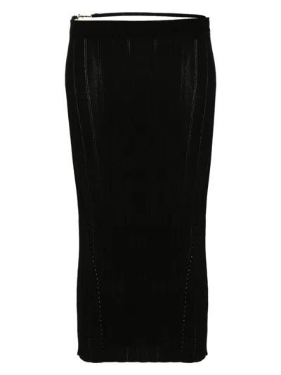 JACQUEMUS WOMEN'S LAMB LEATHER MIDI SKIRT