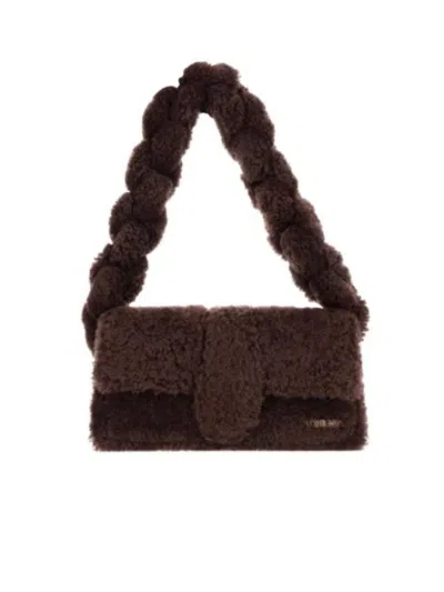Jacquemus Women's Le Bambidou Fur Shoulder Bag In Dark Brown In Orange