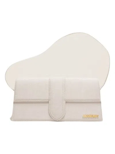 Jacquemus Le Bambino Long Canvas Top-handle Bag In Beige