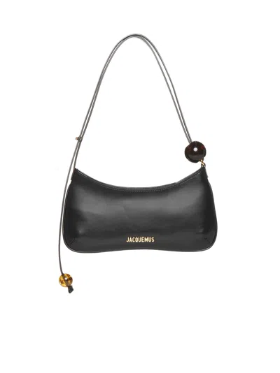 Jacquemus Womens Black Le Bisou Perle Leather Shoulder Bag