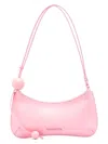 Jacquemus Bisou Perle Leather Shoulder Bag In Pink