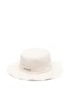 Jacquemus Bob With Fringed Hem And Wide Brim In White