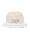 Jacquemus Beige Knitted Bucket Hat In White