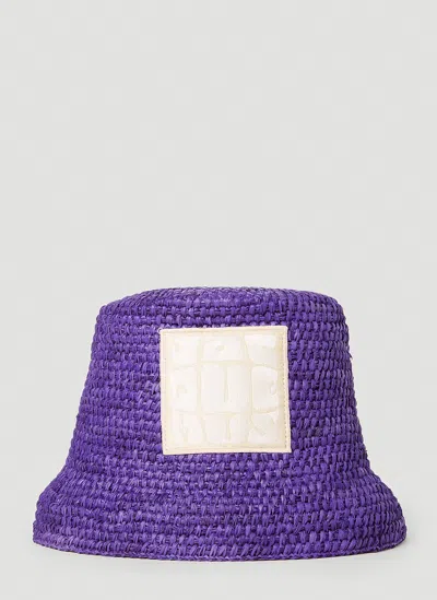 Jacquemus Women Le Bob Ficiu Bucket Hat In Purple