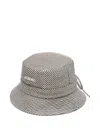 Jacquemus Gadjo Patterned Bow Detail Wide Brim Hat In Brown