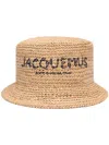Jacquemus Le Bob Pesco Straw Bucket Hat In Brown