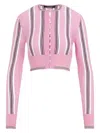 Jacquemus 'cropped Beach Cardigan' In Pink & Purple