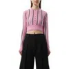 Jacquemus 'cropped Beach Cardigan' In Pink/multicolour