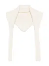 Jacquemus Triangular Alpaca And Wool Scarf With Elongated Extensions In White