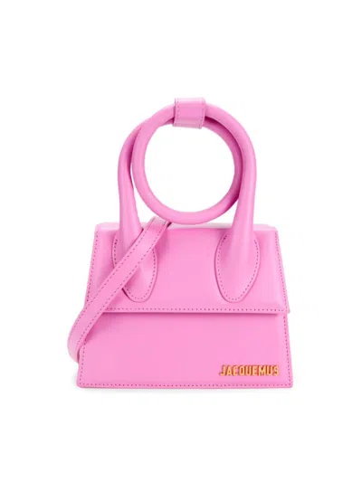 Jacquemus Women's Le Chiquito Leather Two Way Tote In Pink