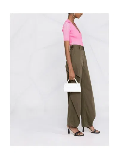 Jacquemus Le Chiquito Long Leather Tote In White