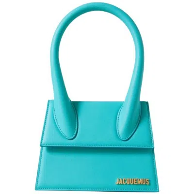 Jacquemus Women Le Chiquito Moyen Blue Leather Shoulder Bag