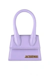 Jacquemus Le Chiquito Medium Leather Top Handle Bag In Purple