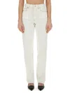 Jacquemus Le De-nîmes Droit High Waist Straight Leg Jeans In White