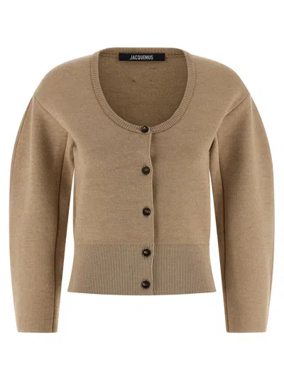 Jacquemus Le Gilet Doppio Cardigan In Brown