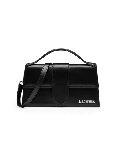Jacquemus Large Bambino Leather Crossbody Bag In Black