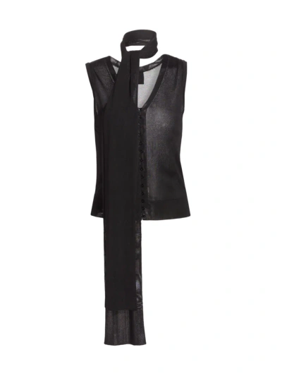 Jacquemus Women's Le Haut Button-front Vest & Neck Tie In Black