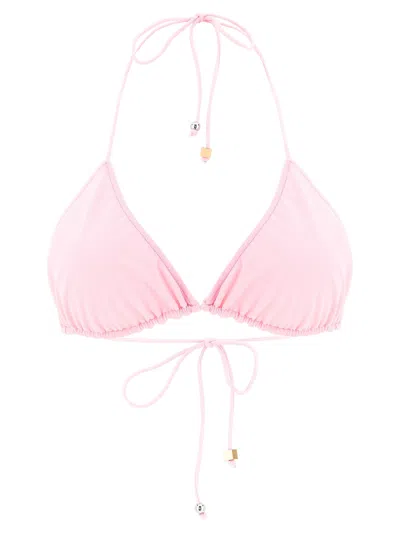 Jacquemus Women's Le Haut De Plage Triangle Bikini Top In Pink