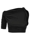 Jacquemus Drapeado Crop-top In Black