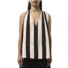 Jacquemus Beige Deep V-neck Sleeveless Racerback Top With Vertical Stripes