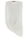 Jacquemus Le Haut Peplo White Top With Square Neck And Cut-out On The Side In Viscose Blend Woman
