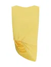 Jacquemus Draped Sleeveless Asymmetric Lightweight Top In Yellow