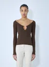 Jacquemus Pralu Ribbed-knit Top In Brown