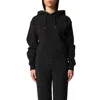 Jacquemus Le Grosgrain Logo Cotton Fleece Crop Hoodie In Black