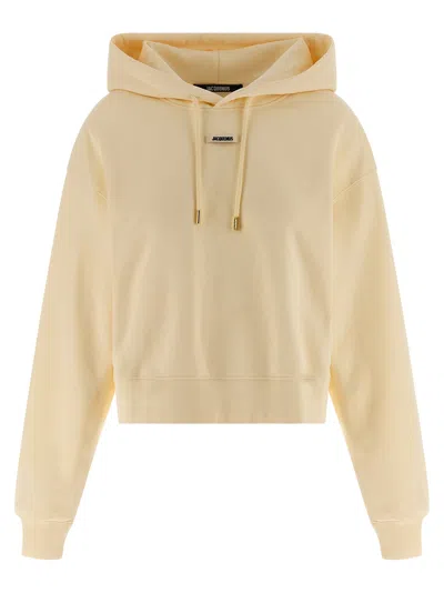 Jacquemus Women 'le Hoodie Gros Grain' Sweatshirt In White