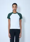 Jacquemus Cotton Blend T-shirt With Contrasting Raglan Sleeves In White