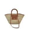 Jacquemus Women's Le Panier Soleil Straw & Leather Bag In Light Brown 2