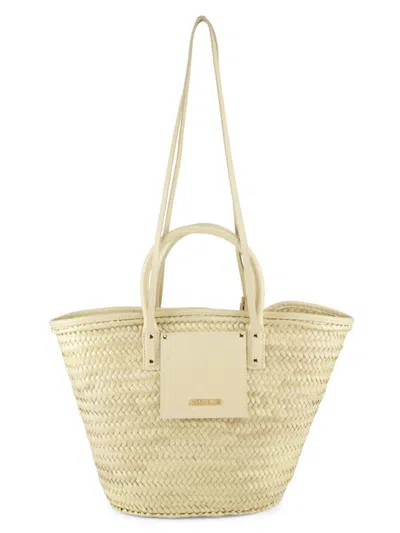 Jacquemus Women's Le Panier Soli Straw Beach Bag In Ivory