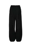 Jacquemus 'le Pantalon Paseo' Black Pants With Belt Loops And Wide Leg In Multicolor