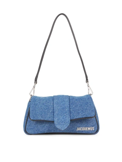 Jacquemus Women's Le Petit Bambimou Denim & Leather Shoulder Bag In Blue
