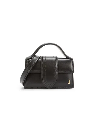 Jacquemus Women's Le Petit Bambino Leather Two Way Top Handle Bag In Black