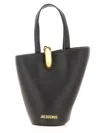 Jacquemus Le Petit Bambola Leather Top Handle Bag In Black