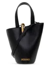 Jacquemus Le Petit Bambola Leather Top Handle Bag In Black