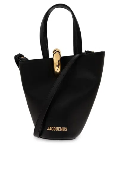 Jacquemus Womens Black Le Petit Bambola Leather Bucket Bag