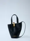 Jacquemus Le Petit Bambola Leather Top Handle Bag In Blue