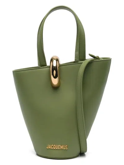 Jacquemus Le Petit Bombola Bucket Bag In Green