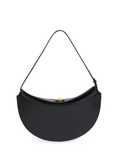 Jacquemus Ovalo Large Crescent Hobo Shoulder Bag In Black